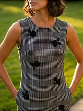 Collective Concepts Black & White Glen Plaid Mini Dress
